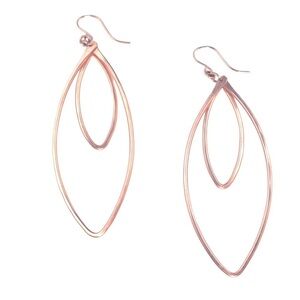 Nashelle 14k Rose Gold-Fill Double Marquise Drop Earrings - 3.5" drop